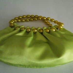 Lime green bag with green pearls nwt
